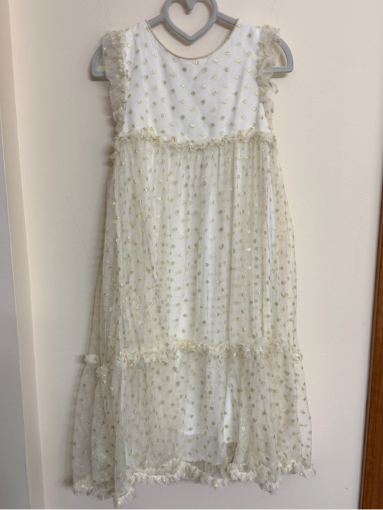 Mini Boden Other - Girls Mini Biden White and Gold Dot Tulle Dress